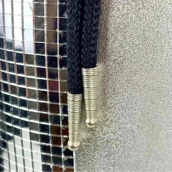 Boho Southwestern Black Bolo Tie - Silver Metal Eagle Head, Retro Cowboy Style - Picture 8 of 11